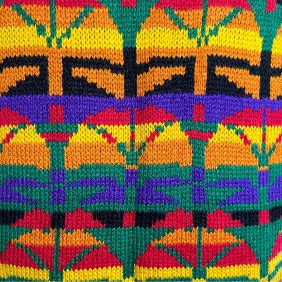 Vintage Hasting & Smith Ethnic Geometric Colorful Acrylic Vest Size Medium - Picture 6 of 11